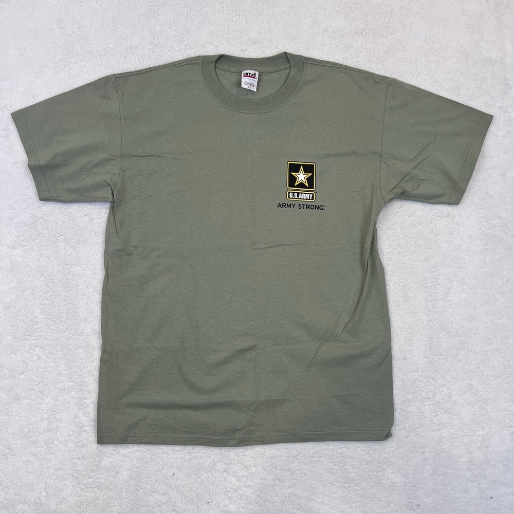 U.S. Army - Army Strong Logo Graphic Print‎ Green Shirt Men's Size Large
